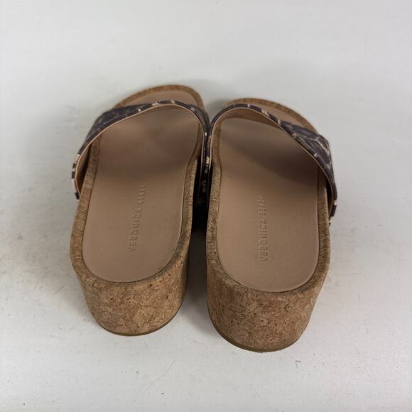 Veronica Beard Dresdyn Platform Slide Women's 7.5 Leopard Print Cork Sandals - Picture 7 of 10